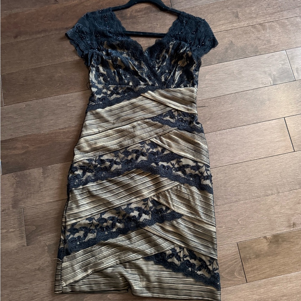 Chic Black and Gold Mini Dress